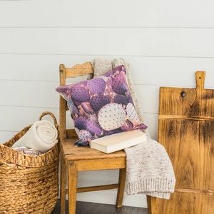 🆕 Purple Prickly Pear Linen Square Pillow